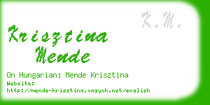 krisztina mende business card